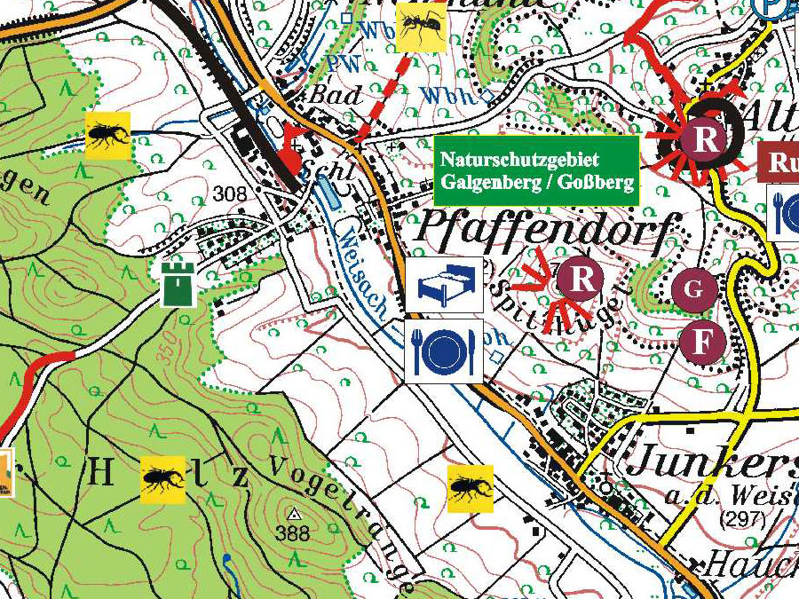 Grossansicht in neuem Fenster: Tour 30 - Rundwanderweg von Pfaffendorf nach Junkersdorf (Hischkäfer-Symbol)
